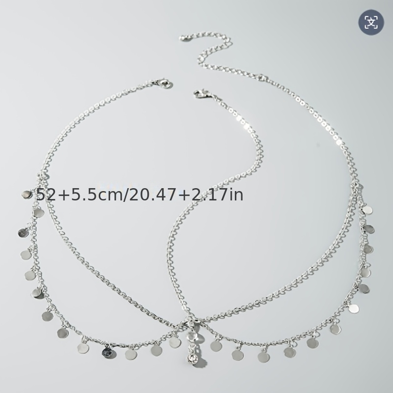 Elegant Metal Round Disc Tassel Head Chain